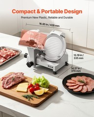 VEVOR Commercial Meat Slicer Electric Cutter 300W 10″ Carbon Steel Blade