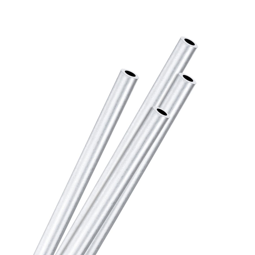 M METERXITY 4-Pack 250mm 6063 Aluminum 3mm ID x 5mm OD x L, Silver