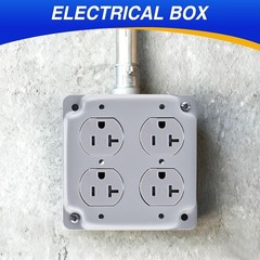 Patioer 4″x4″ Metal Electrical Box with Cover Double Duplex 1-1/2” Deep, 10 Set