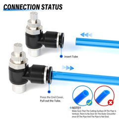 3 Pack SL-5/32-N1 Air Flow Control Valve, 5/32 OD x 1/8 NPT, 90-Degree Elbow