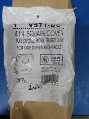 RS-12, 4″ SQUARE COVER 1/2 HIGH 2-9/64 V571-BC Box Of 25