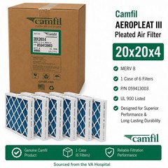 Camfil Aeropleat III 20x20x4 MERV 8 Air Filters 059413003 Case of 6