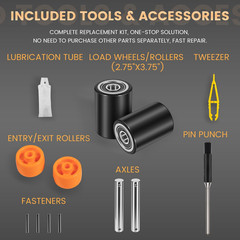 PTH50 Pallet Jack Front Load Wheel Replacement Kit Set Complete Fit for Crown PT