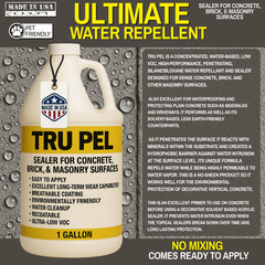 Concrete Sealer Penetrating Sealer Water Repellent for Pavers & Concrete Tru Pel