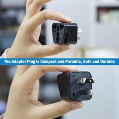 2 Pack US to Argentina Uruguay Brazil Australia Travel Adapter Plug Black