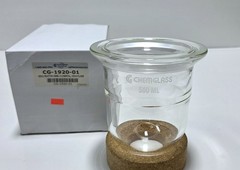 CHEMGLASS 1000mL Reaction Vessel, Cylindrical, Jacketed , with 4 Neck Lid