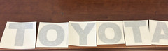 TOYOTA Counterweight Forklift LETTERS KIT DECAL 3. 1/4 X3. 1/4 ” Light Grey