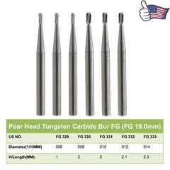 Prima Wave Dental Carbide Burs High Speed FG 19mm / Surgical FGOS FG SL 557 25mm