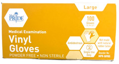 MedPride / MED Pride – LARGE Powder-Free Vinyl Exam Gloves – Box Of 100