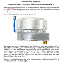 Synchron damper motor 38572R for Ztech Buetler Damper 24vac Long Pin motor