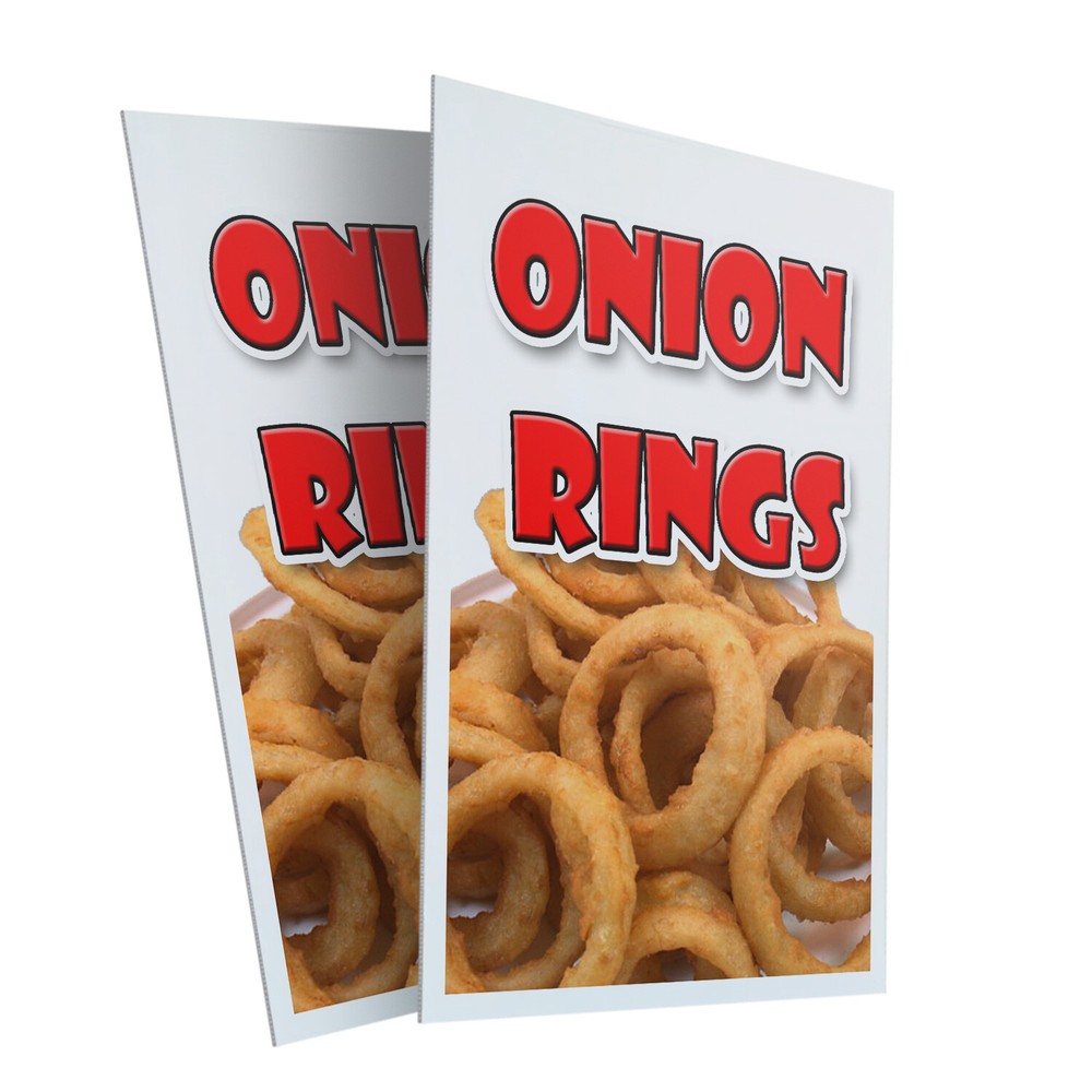 Onion Rings 24″ x 36″ 2 Pack Of Store Sign Plastic Or Decal