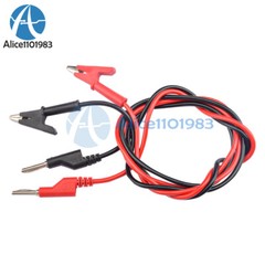 1M Banana Plug and Alligator Clip Double End Test Wire For Multimeter Black Red