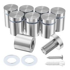 KAINGA 8 Pack Standoff Screws 3/4 x 3/4 in Stainless Steel Wall Mount, Silver