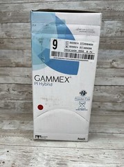 1 Box Ansell Gammex PI Hybrid Surgical Gloves Sterile, 50 Pair, Size: 9 Exp 5/25
