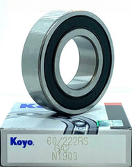 KOYO 60/22-2RS DEEP GROOVE BALL BEARING, RUBBER SEALED 22x44x12 mm