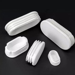 Oval Plastic Blanking End Cap Caps Tube Pipe Inserts Plug Bung Steel Leg Black