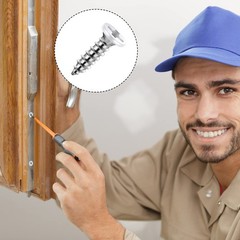 120 Pcs 8 White Screws Stainless Steel White Flat Head Screws For Wall Plates S