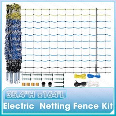 35.4″ H x 164′ L Blue Electric Netting Fence Kit Goats Fencing with Posts Spikes