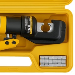 10 Ton Cable Crimping Tool Kit W/ 9 Dies Storage Case for Copper Wire Terminal