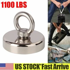 1100LBS Pulling Force Round Large Fishing Magnet Super Strong Neodymium 80mm US
