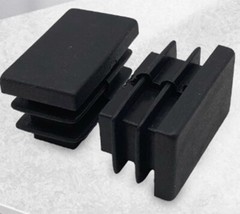 Rectangular Plastic End Caps Tube Inserts Blanking Ribbed Rectangle Plugs Black