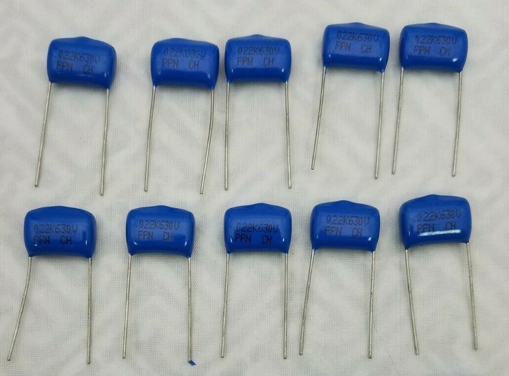 10 (LOT) .022 uf 630 VOLT CAPACITORS PPN POLYPROPLENE FILM
