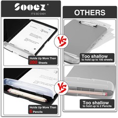 Sooez High Capacity Clipboard with Storage – 14.5″ x 10″ – Black