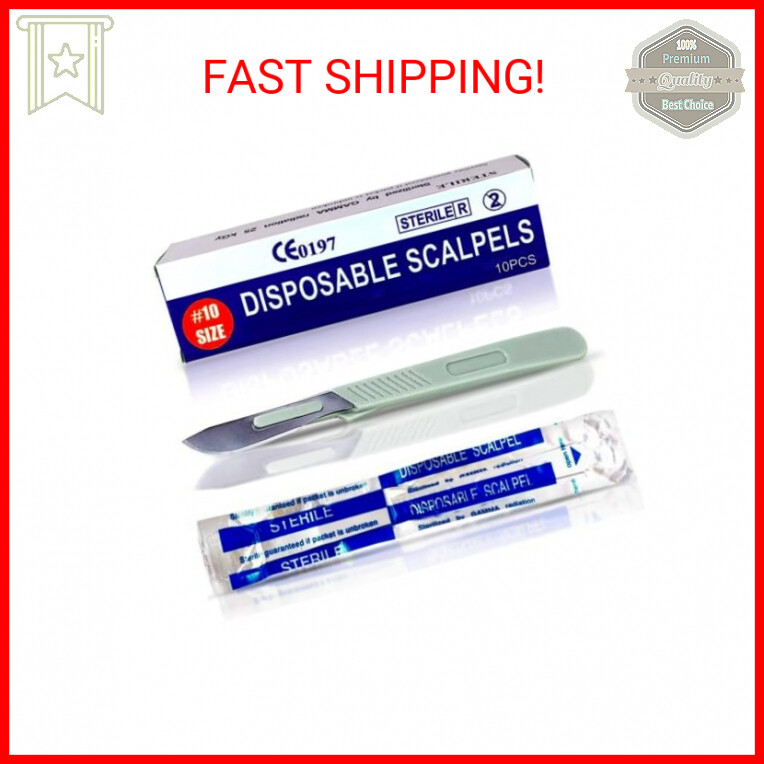 Disposable Scalpel 10 Dermaplaning Tool Scalpel Blades 10 with Plastic Handle, H