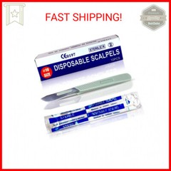 Disposable Scalpel 10 Dermaplaning Tool Scalpel Blades 10 with Plastic Handle, H