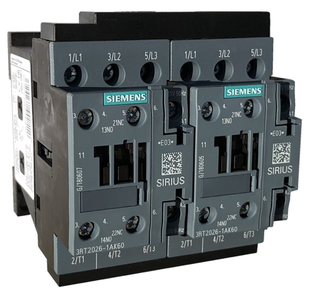 Siemens 3RA2326-8XB30-1AK6 Reversing Contactor 25AMP Size S0 / 110v50Hz/120v60Hz