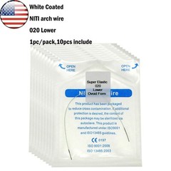 10Pcs Dental Orthodonic Niti White Arch Wire Super Elastic Upper Lower 012-020