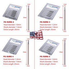 5pcs/box Dental FG Carbide Burs Surgical Drills for High Speed Handpiece