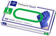 Medline FitGuard Touch Nitrile Exam Gloves, 100 Count, Large, Powder Free,