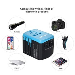 All in One Universal USB Travel Power Adapter with 3 USB Port and Type-C Inte…