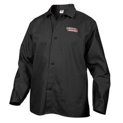 Flame-Resistant Welding Jacket, Black, Durable Cloth, Safety Gear for Welders
