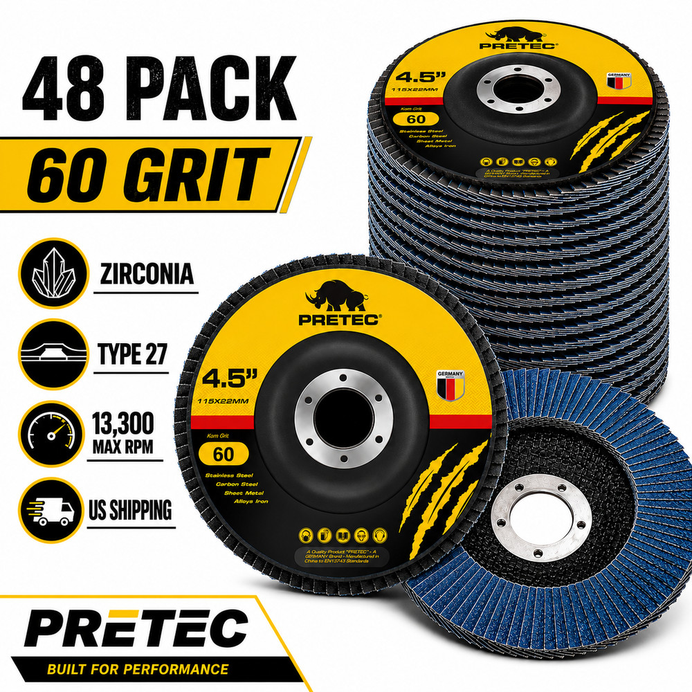 48PCS 4.5 x7/8″ Zirconia Flap Discs 4-1/2 60 Grit Grinder Sanding Grinding Wheel