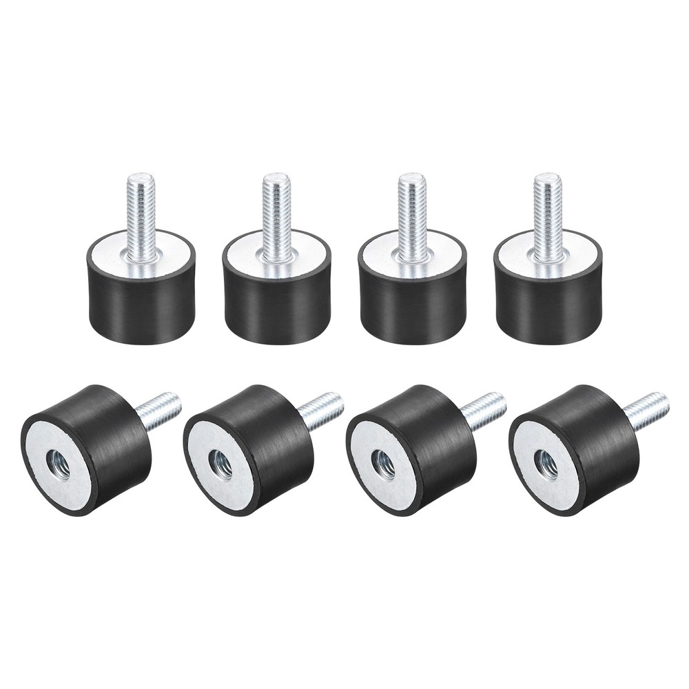 8pcs Rubber Mount M8 Male/Female Vibration Isolator Shock Absorber D30mmxH20mm