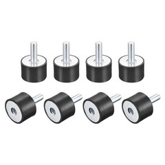 8pcs Rubber Mount M8 Male/Female Vibration Isolator Shock Absorber D30mmxH20mm