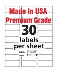 3000 Pro Office Shipping Address Mailing Labels-Made in USA-1″ x 2 5/8″-30 UP