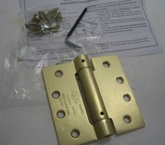 SPRING HINGE with Holes (4″ H x 4″ W) – Satin Brass – 270 Degree – Full Mortise