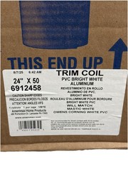 24 in. x 50 ft. Bright White Aluminum PVC Textured Coated Trim Coil