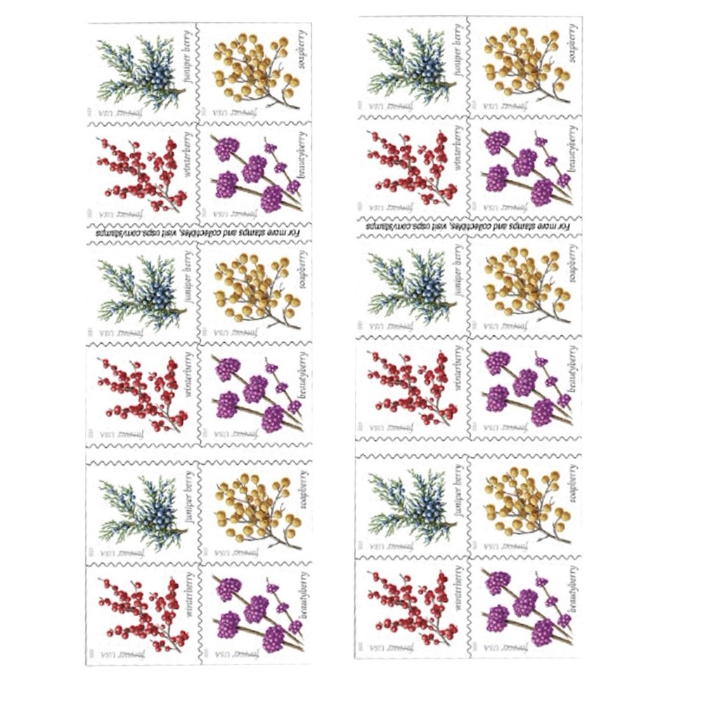 United States Postal Service Winter Berries 2 Books Of 20 First Class Forever