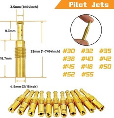 24Pcs Carburetor Main Pilot Jet Kit for PWK Keihin CVK PWM PE FCR Size: 24-Pcs