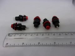 5x Pack Lot 1A 250V AC 10mm 2 Pins Red Push Power Switch Button Momentary Reset