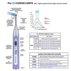 Wireless Dental iLed LED Curing Light 1 Second Cure 1800mw/cm² Purple