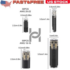80x New Plug-In Quick Wire Connectors Reusable Clamp Terminal Blocks For Cables