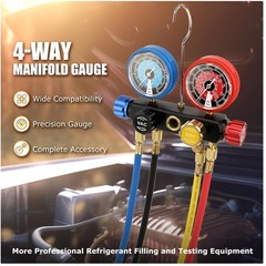 4 Way A/C Manifold Gauge Set – R134A R410A R404A R22^^