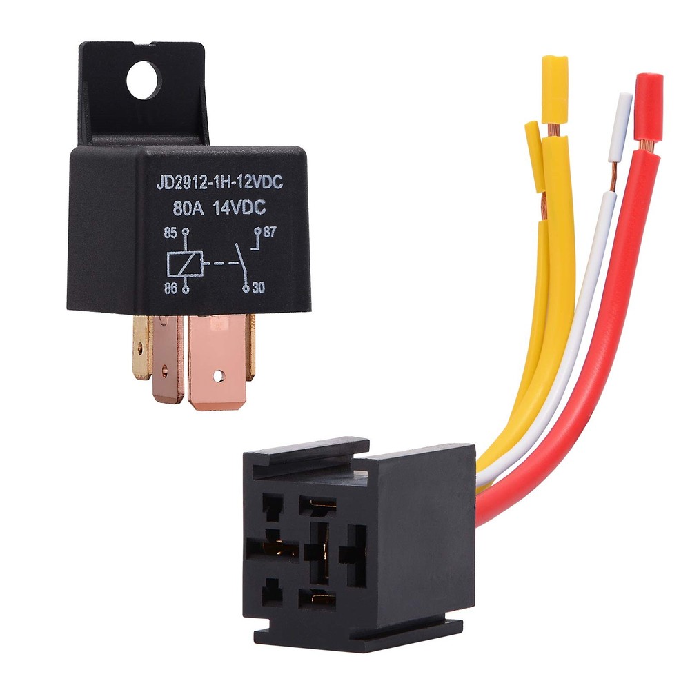 EHDIS 4-Pin Relay With Harness – Car Truck Motor Heavy Duty 80A 12V On/Off No…