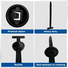 50 PCS Nylon Universal Cable Tie Buckle，Heavy Duty Self-Locking Zip Ties Holder
