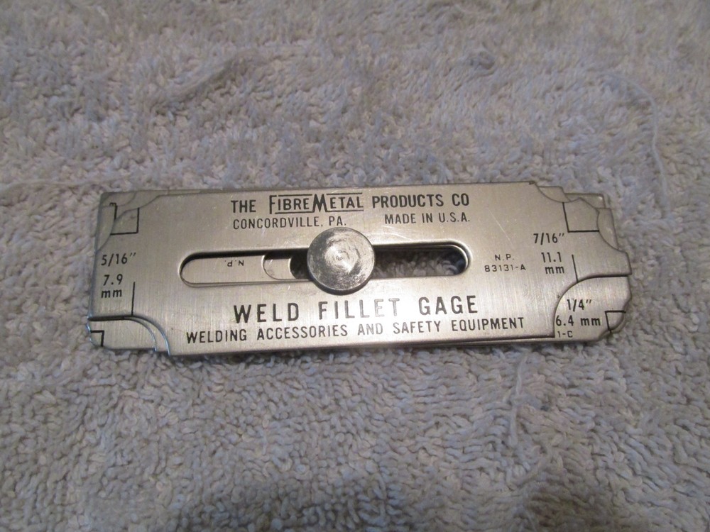 The Fibre-Metal Products Co. Weld Fillet Gage 6 Vintage Welding Gauges Tool